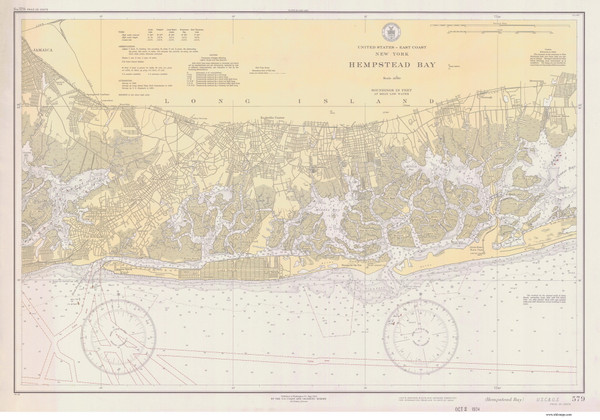 Hempstead Bay 1934 B - Old Map Nautical Chart AC Harbors 579 - New York