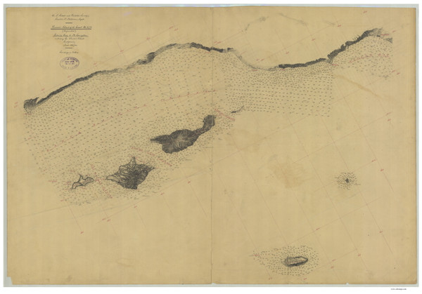 Santa Monica to Point Conception 1881 Nautical Map Reprint 5200 California - Big Area 1890s