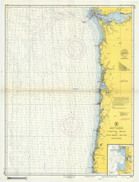 Yaquna Head to Columbia River 1953 Nautical Map Reprint 5902 Oregon - Big Area Post 1917