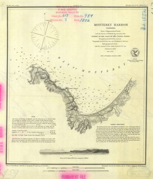 Monterey Harbor 1882 - Old Map Nautical Chart PC Harbors 617 - California Monterey Harbor 1882 - Old Map Nautical Chart PC Harbors 617 - California