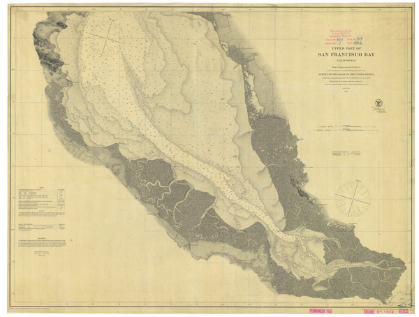 Upper Part of San Francisco Bay 1862 - Old Map Nautical Chart PC Harbors 622 - California Upper Part of San Francisco Bay 1862 - Old Map Nautical Chart PC Harbors 622 - California