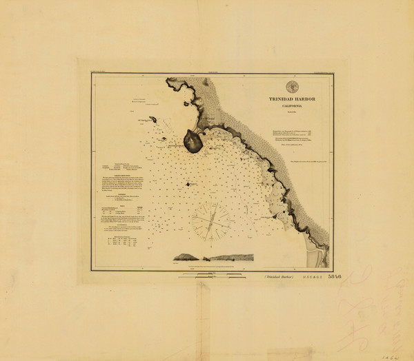 Trinidad Harbor 1874 - Old Map Nautical Chart PC Harbors 5846 - California