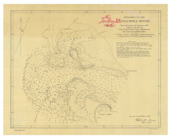 Entrance to the Columbia River 1886 - Old Map Nautical Chart PC Harbors 639 - Oregon