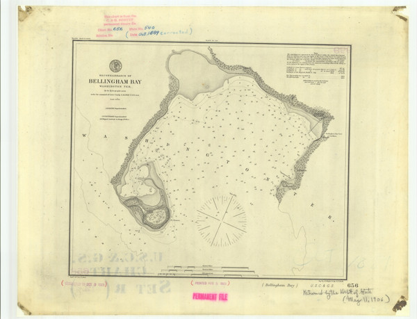 Bellingham Bay 1889 B - Old Map Nautical Chart PC Harbors 656 - Oregon