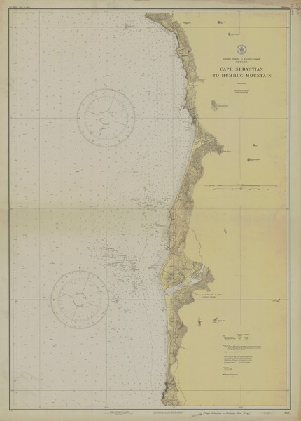 Cape Sebastian to Humbug Mountain 1930 - Old Map Nautical Chart PC Harbors 5951 - Oregon