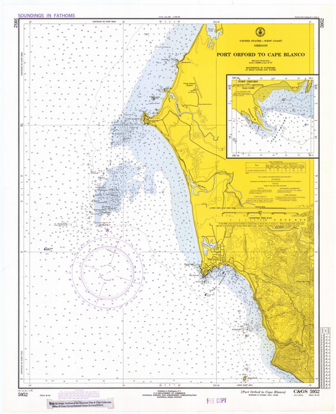 Port Oxford to Cape Blanco 1971 - Old Map Nautical Chart PC Harbors 5952 - Oregon