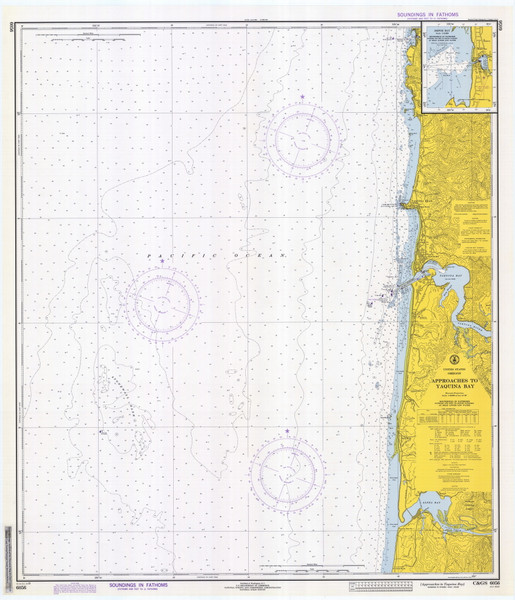 Approaches to Yaquina Bay 1972 - Old Map Nautical Chart PC Harbors 6056 - Oregon