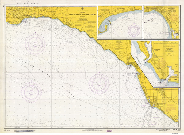 Port Hueneme to Santa Barbara 1966 - Old Map Nautical Chart PC Harbors 5120 - California Port Hueneme to Santa Barbara 1966 - Old Map Nautical Chart PC Harbors 5120 - California