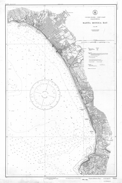 Santa Monica Bay 1930 - Old Map Nautical Chart PC Harbors 5144 - California
