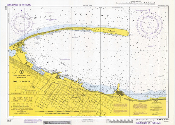 Port Angeles 1972 - Old Map Nautical Chart PC Harbors 6303 - Washington