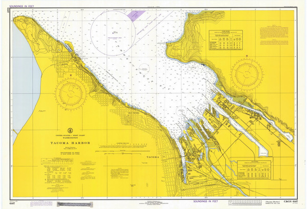 Tacoma Harbor 1973 - Old Map Nautical Chart PC Harbors 6407 - Washington Tacoma Harbor 1973 - Old Map Nautical Chart PC Harbors 6407 - Washington