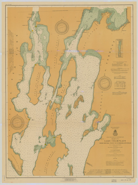 Lake Champlain, Sheet 1 - 1917 Nautical Chart