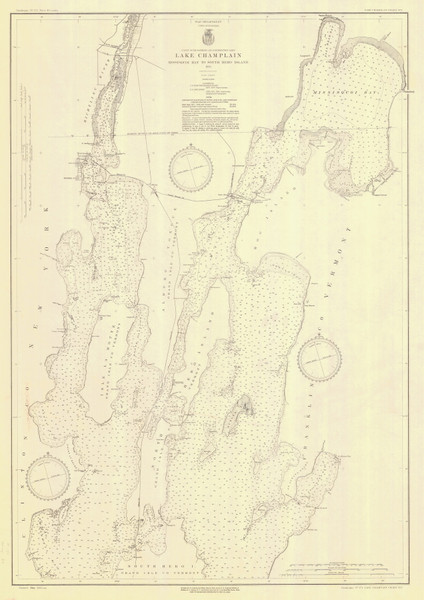 Lake Champlain, Sheet 1 - 1933 Nautical Chart