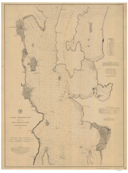 Lake Champlain, Sheet 2 - 1879 Nautical Chart