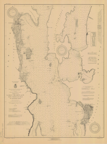 Lake Champlain, Sheet 2 - 1923 Nautical Chart