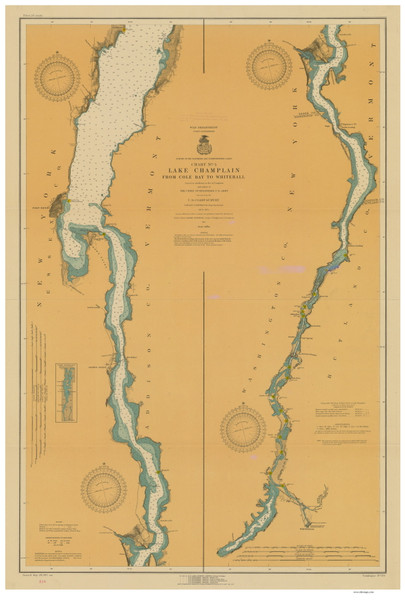 Lake Champlain, Sheet 4 - 1917 Nautical Chart