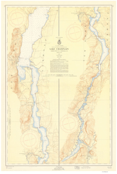 Lake Champlain, Sheet 4 - 1957b Nautical Chart Lake Champlain, Sheet 4 - 1957b Nautical Chart