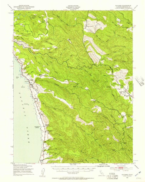 Navarro, California 1943 (1857) USGS Old Topo Map 15x15 Quad Navarro, California 1943 (1857) USGS Old Topo Map 15x15 Quad