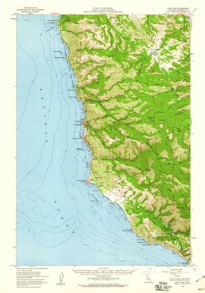 Point Sur, California 1956 (1960) USGS Old Topo Map 15x15 Quad Point Sur, California 1956 (1960) USGS Old Topo Map 15x15 Quad