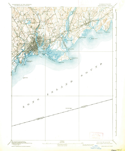 Bridgeport, Connecticut 1893 (1935) USGS Old Topo Map 15x15 Quad Bridgeport, Connecticut 1893 (1935) USGS Old Topo Map 15x15 Quad