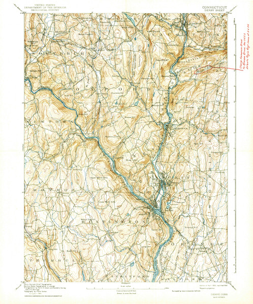 Derby, Connecticut 1893 (1942a) USGS Old Topo Map 15x15 Quad Derby, Connecticut 1893 (1942a) USGS Old Topo Map 15x15 Quad