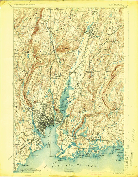 New Haven, Connecticut 1982 (1924) USGS Old Topo Map 15x15 Quad New Haven, Connecticut 1982 (1924) USGS Old Topo Map 15x15 Quad