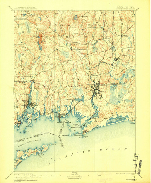 Stonington, Connecticut 1893 (1914) USGS Old Topo Map 15x15 Quad Stonington, Connecticut 1893 (1914) USGS Old Topo Map 15x15 Quad