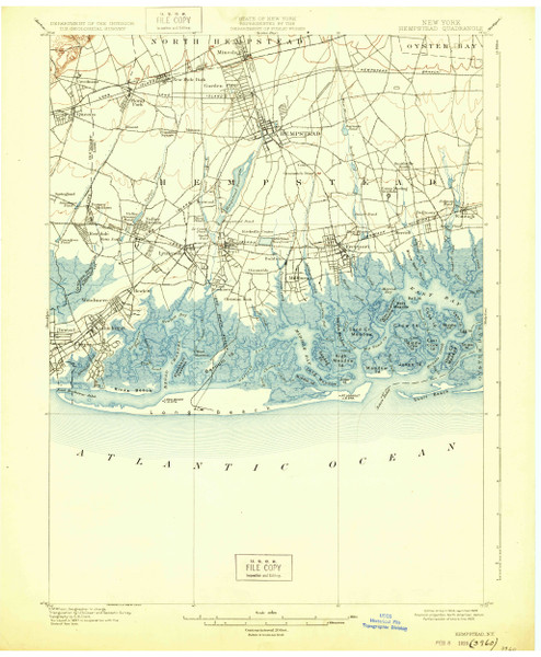 Hempstead, New York 1903 (1929) USGS Old Topo Map 15x15 Quad Hempstead, New York 1903 (1929) USGS Old Topo Map 15x15 Quad
