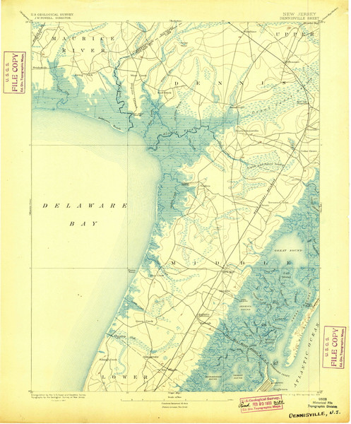 Dennisville, New Jersey 1894 (1899) USGS Old Topo Map 15x15 Quad