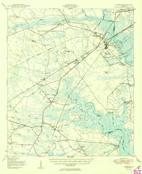 Limerick, Georgia 1950 (1950b) USGS Old Topo Map 15x15 Quad