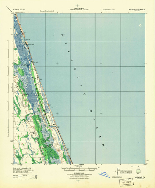 Matanzas, Florida 1944 (1944) USGS Old Topo Map 15x15 Quad