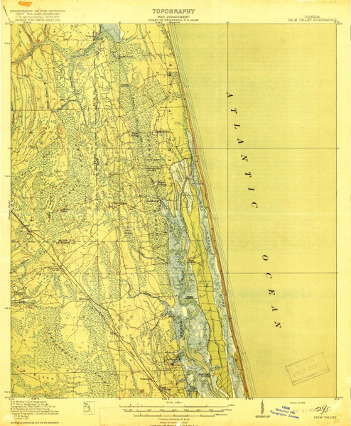 Palm Valley, Florida 1918 (1918b) USGS Old Topo Map 15x15 Quad