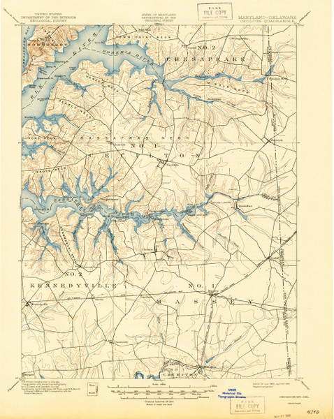 Cecilton, Maryland 1900 (1945) USGS Old Topo Map 15x15 Quad
