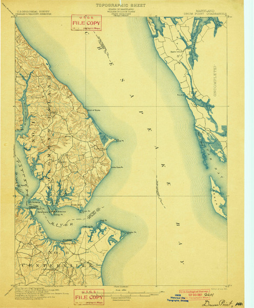 Drum Point, Maryland 1901 (1901) USGS Old Topo Map 15x15 Quad Drum Point, Maryland 1901 (1901) USGS Old Topo Map 15x15 Quad