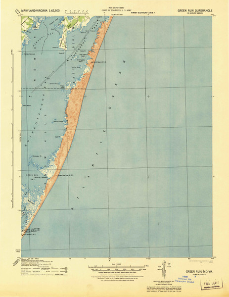 Green Run, Maryland 1944 (1944) USGS Old Topo Map 15x15 Quad