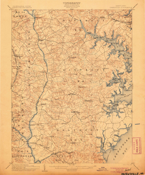Owensville, Maryland 1905 (1905) USGS Old Topo Map 15x15 Quad