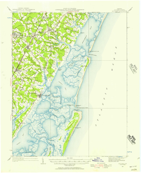Accomac, Virginia 1931 (195i7a) USGS Old Topo Map 15x15 Quad Accomac, Virginia 1931 (195i7a) USGS Old Topo Map 15x15 Quad