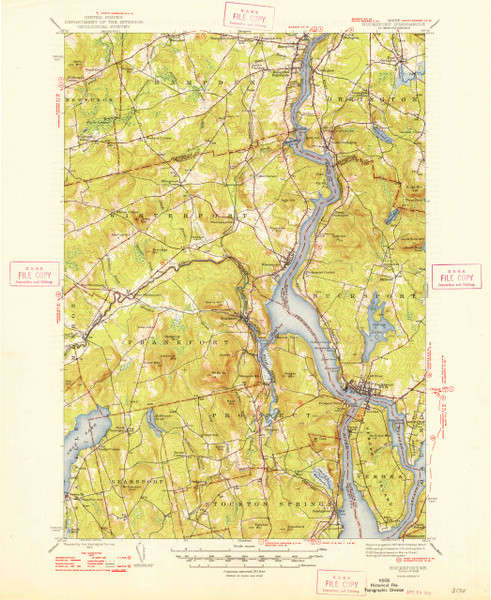 Bucksport, Maine 1948 (1948 b) USGS Old Topo Map 15x15 Quad