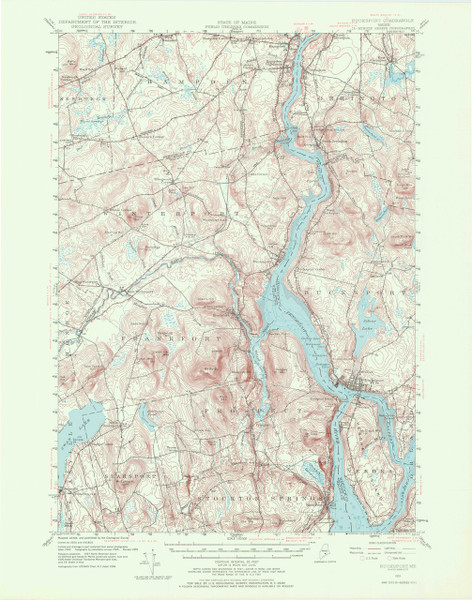 Bucksport, Maine 1955 (1972 b) USGS Old Topo Map 15x15 Quad Bucksport, Maine 1955 (1972 b) USGS Old Topo Map 15x15 Quad