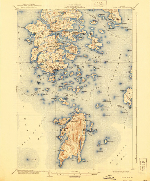 DeerIsle, Maine 1904 (1940) USGS Old Topo Map 15x15 Quad