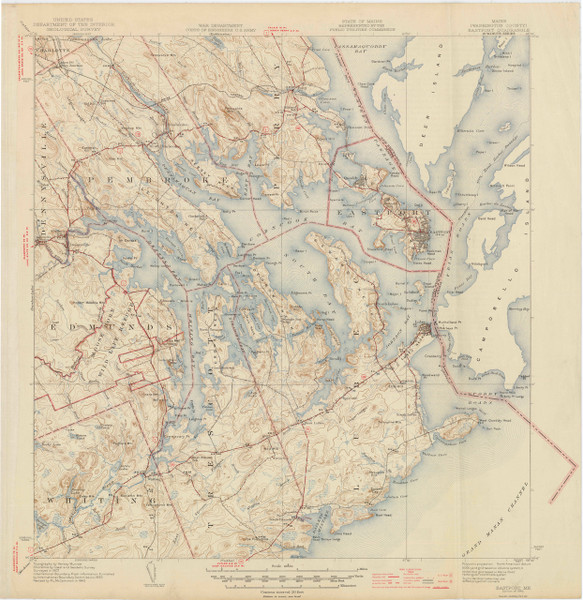Eastport, Maine 1945 (1945 a) USGS Old Topo Map 15x15 Quad
