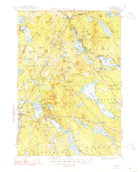 Orland, Maine 1948 (1948 a) USGS Old Topo Map 15x15 Quad