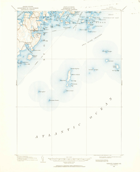 Tenants Harbor, Maine 1904 (1960) USGS Old Topo Map 15x15 Quad Tenants Harbor, Maine 1904 (1960) USGS Old Topo Map 15x15 Quad