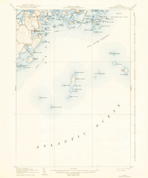 Tenants Harbor, Maine 1906 (1939) USGS Old Topo Map 15x15 Quad Tenants Harbor, Maine 1906 (1939) USGS Old Topo Map 15x15 Quad