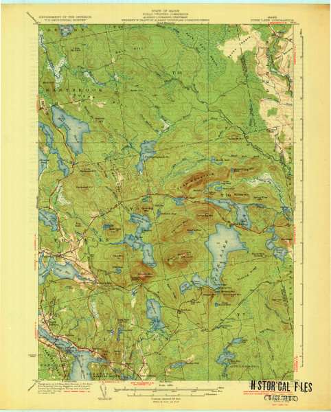 Tunk Lake, Maine 1932 (1932 a) USGS Old Topo Map 15x15 Quad Tunk Lake, Maine 1932 (1932 a) USGS Old Topo Map 15x15 Quad