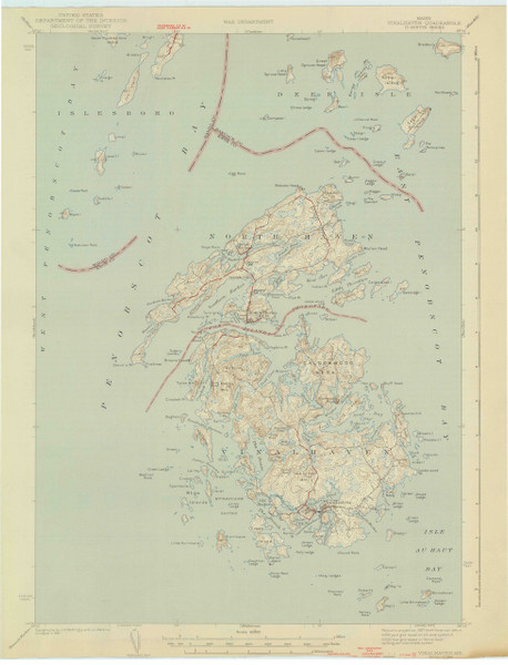 Vinalhaven, Maine 1944 (1944) USGS Old Topo Map 15x15 Quad