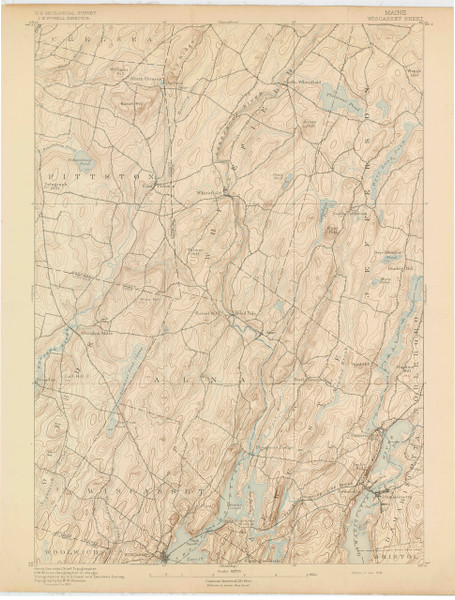 Wiscasset, Maine 1893 (1893) USGS Old Topo Map 15x15 Quad Wiscasset, Maine 1893 (1893) USGS Old Topo Map 15x15 Quad