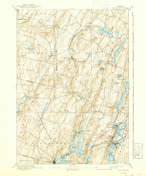 Wiscasset, Maine 1893 (1942) USGS Old Topo Map 15x15 Quad Wiscasset, Maine 1893 (1942) USGS Old Topo Map 15x15 Quad