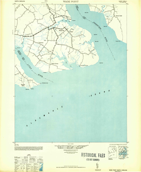 Wade Point, North Carolina 1948 (1948b) USGS Old Topo Map 15x15 Quad Wade Point, North Carolina 1948 (1948b) USGS Old Topo Map 15x15 Quad