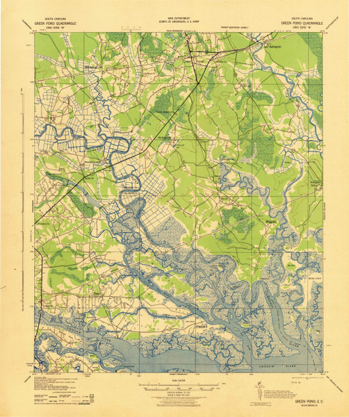 Green Pond, South Carolina 1943 (1943b) USGS Old Topo Map 15x15 Quad Green Pond, South Carolina 1943 (1943b) USGS Old Topo Map 15x15 Quad